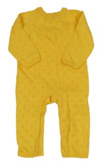 Tmavožlutý perforovaný pletený overal Mothercare