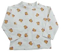 Krémové triko s medvídky 