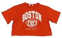 Červené crop tričko BOSTON H&M