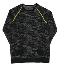 Černo-šedé army funkční spodní triko Crivit