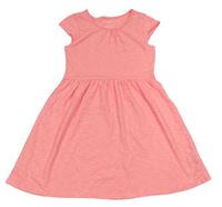 Neonově růžové melírované bavlněné šaty H&M