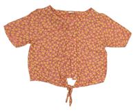 Růžová crop halenka s citróny Next