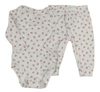 2set - Bílé vzorované body + lehké tepláky GAP