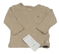 Béžové puntíkaté žebrované triko s kapsou M&S