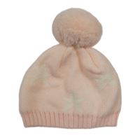 Růžová čepice s hvězdami a bambulí George