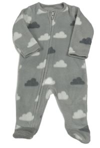 Šedý fleecový overal s mraky F&F