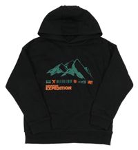 Černá mikina s horami a kapucí Primark