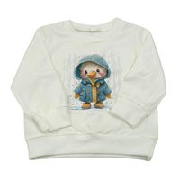 Bílá lehká mikina s kachnou