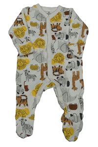 Bílý overal se zvířaty Mothercare