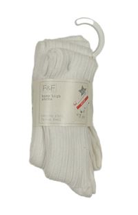 Nové - 5x bílé vzorované podkolenky F&F