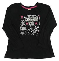 Černé triko s hvězdami a nápisem