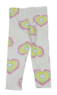 Bílé legíny se srdíčky Primark