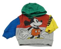 Barevná mikina s Mickeym a kapucí Next