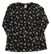 Černé květované triko C&A