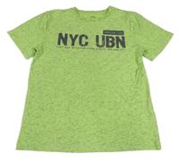 Neonově žluté melírované tričko s nápisem Yigga