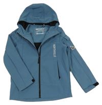 Modrá softshellová bunda s nápisem a kapucí Northville