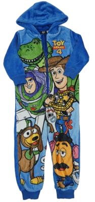 Modro-barevná chlupatá kombinéza s Toy Story a kapucí Disney