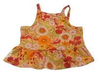 Oranžovo-červený květovaný top Matalan
