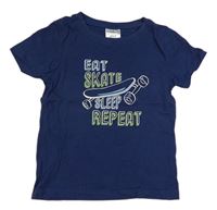 Tmavomodré tričko se skatem Alive