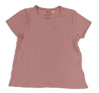 Starorůžové žebrované tričko zn. H&M