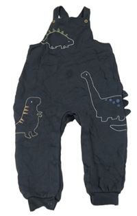 Tmavošedé laclové tepláky s dinosaury zn. M&S