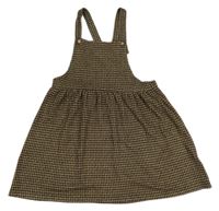 Hnědo-černé vzorované úpletové laclové šaty F&F