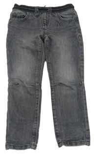 Tmavošedé rifle s úpletovým pasem PRIMARK