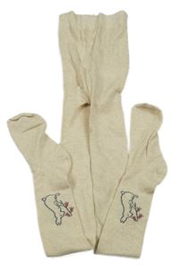 Světlebéžové punčocháče s králíky Yigga