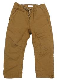 Hnědé plátěné zateplené kalhoty C&A