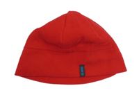 Červená fleecová čepice s logem jako