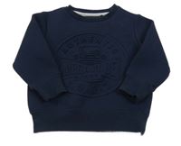 Tmavomodrá mikina s 3D obrázkem Next