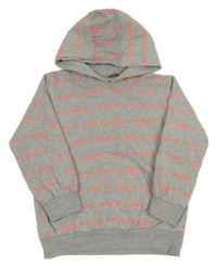 Šedá mikina s nápisy a kapucí Y.F.K.