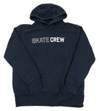 Tmavomodrá mikina s nápisem a kapucí Yigga