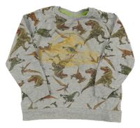 Šedá mikina s dinosaury . Jurský svět 