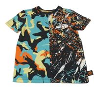 Černo-barevné vzorované tričko s nápisem - NERF George