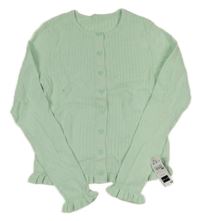 Nové - světlezelený lehký propínací svetr dunnes