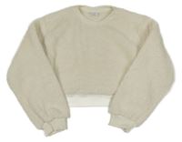 Smetanová chlupatá crop mikina Y.F.K.