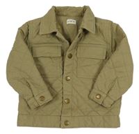 Béžová plátěná zateplená prošívaná zateplená bunda F&F