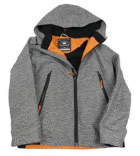 Šedá melírovaná šusťáková jarní bunda s kapucí George