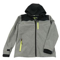 Šedo-černá softshellová bunda s kapucí Yigga