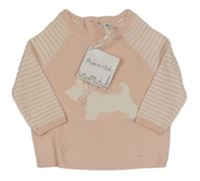 Nové - světlerůžový lehký svetr s kníračem 