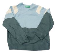 Modro-zelený svetr Benetton