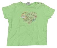 Zelenkavé tričko s motýly a sluncem S. Oliver