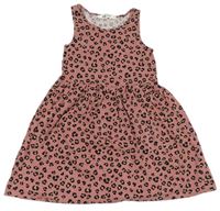 Starorůžové bavlněné šaty s leopardím vzorem H&M