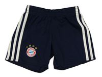 Tmavomodré sportovní fotbalové kraťasy s pruhy - FC Bayern Adidas