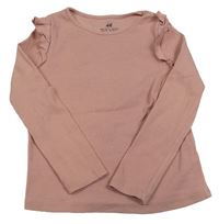 Růžové žebrované triko H&M