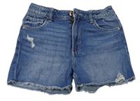 Modré riflové kraťasy s prošoupáním zn. H&M