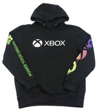 Černá mikina s potiskem a kapucí - X-BOX