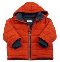 Červená šusťáková zimní bunda s kapucí H&M