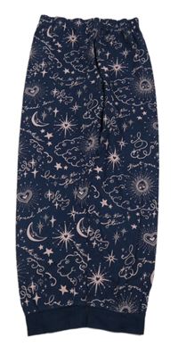 Tmavomodré pyžamové kalhoty s vesmírem a nápisy M&S